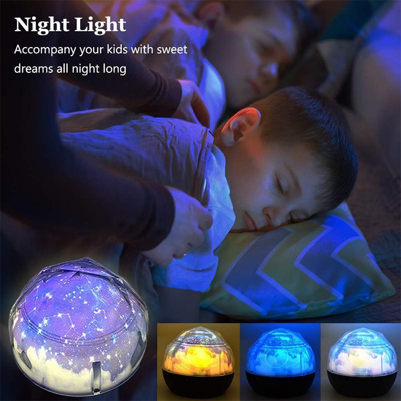 Multifunctional LED Night Light Star Projector Lamp, 5 Sets of Film