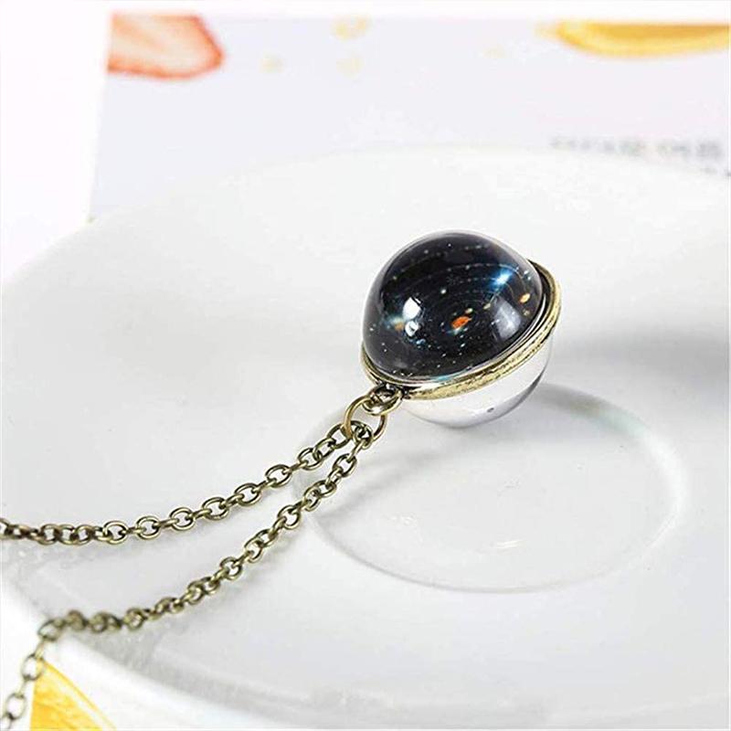 Double-Sided Glass Galaxy Necklace