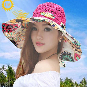 Fashion Hollow Printed Sun Hat