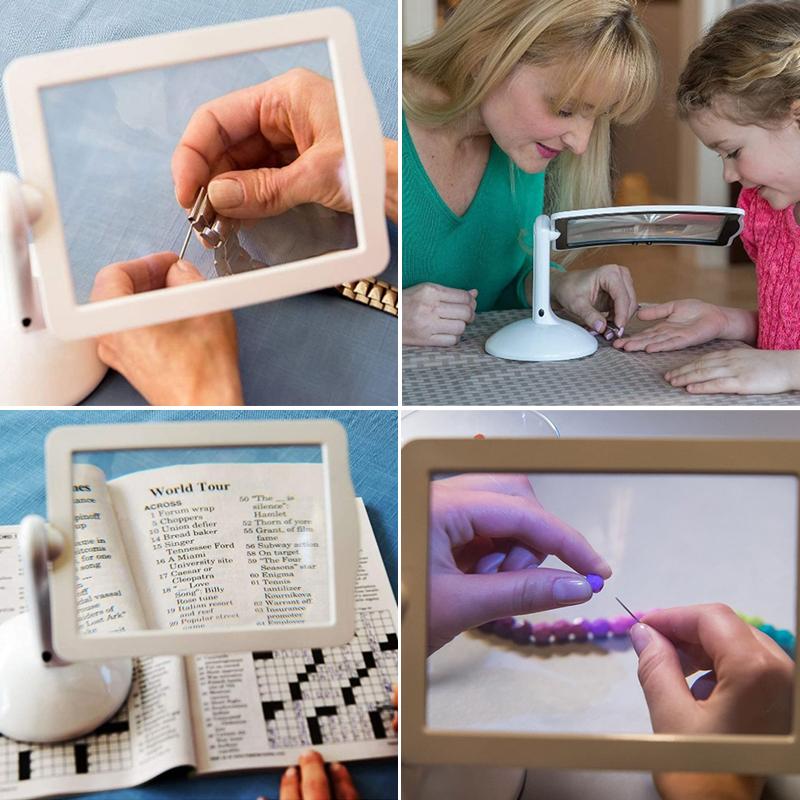 Hand-Free Desktop Magnifier with LED