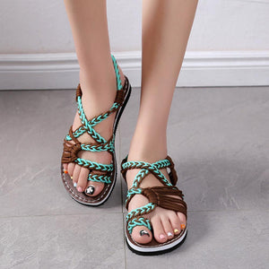 Palm Leaf Flat Sandals for Women, 1 Pair