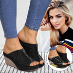 Load image into Gallery viewer, Fashion Denim Wedge Heel Sandals
