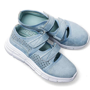 Breathable Mesh Hook Loop Flat Sneakers