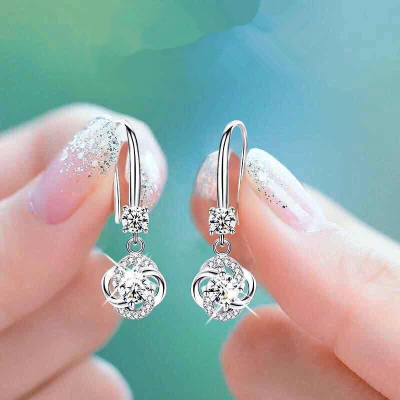 Crystal Four Leaf Clover Earrings