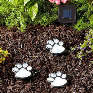 Solar-Powered Paw Print Lights Garden Lantern