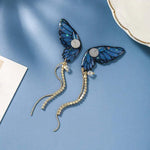 Load image into Gallery viewer, Butterfly Fringe Long Earrings
