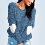 Load image into Gallery viewer, Women Casual Heart Long Sleeve Jumper Knitted Sweater
