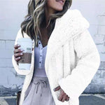 Load image into Gallery viewer, Women Hooded Sherpa Coat Shawl Collar Solid Teddy Bear Coats
