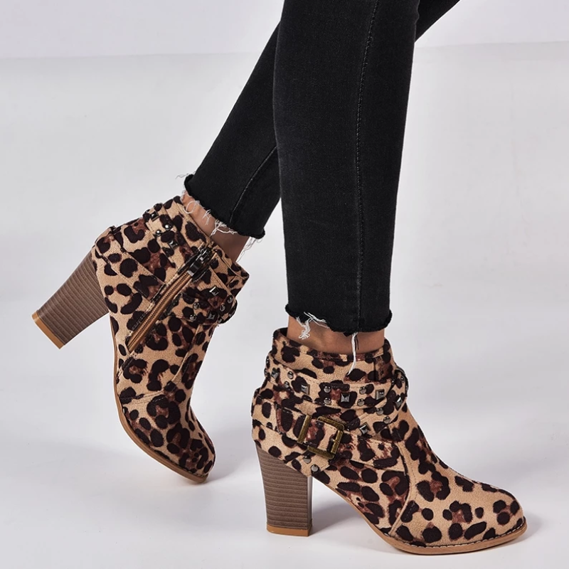 Women Round Toe Ankle Boots