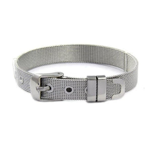 Women Stainless Steel Mesh Set Charm Bracelet