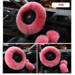 Load image into Gallery viewer, Solid Colour Warm Fluffy Wool Car Set
