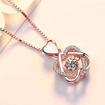 Load image into Gallery viewer, Heart necklace Set with rose
