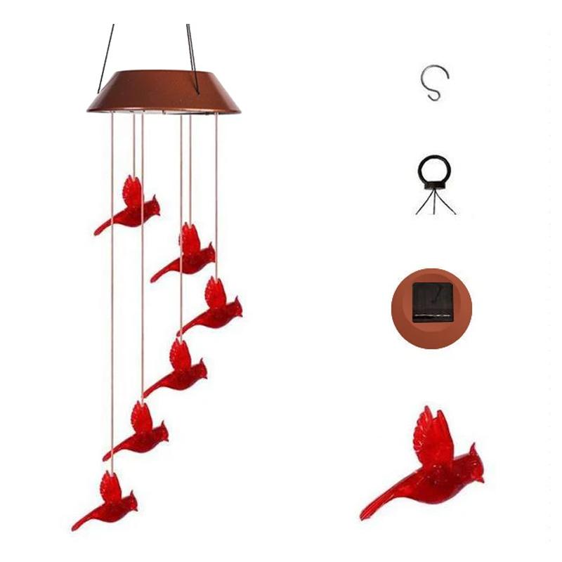 Red Bird Wind Chime Light