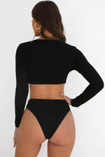 Load image into Gallery viewer, New Deep V Cutout High Cut Monokini One Piece Swimsuit in Black.MC
