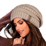 Load image into Gallery viewer, Women Knitted Slouchy Beanie Hat with Velvet
