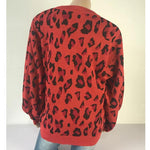 Load image into Gallery viewer, Women Long-sleeved Round Neck Solid Leopard Sweater
