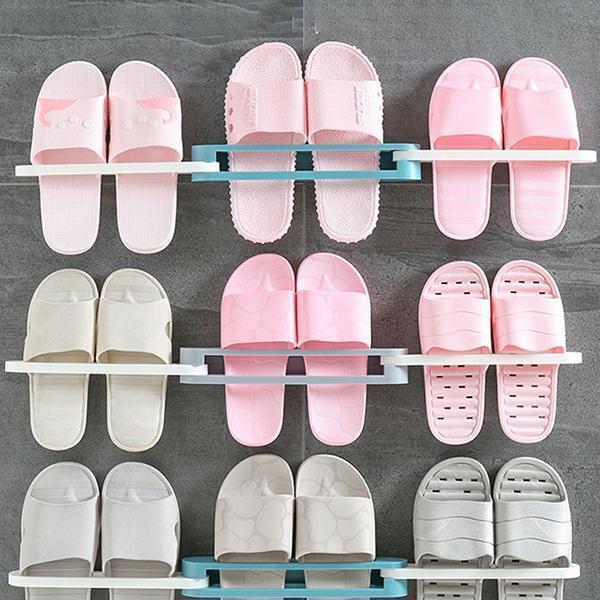 Wall Mounted Folding Slippers Rack