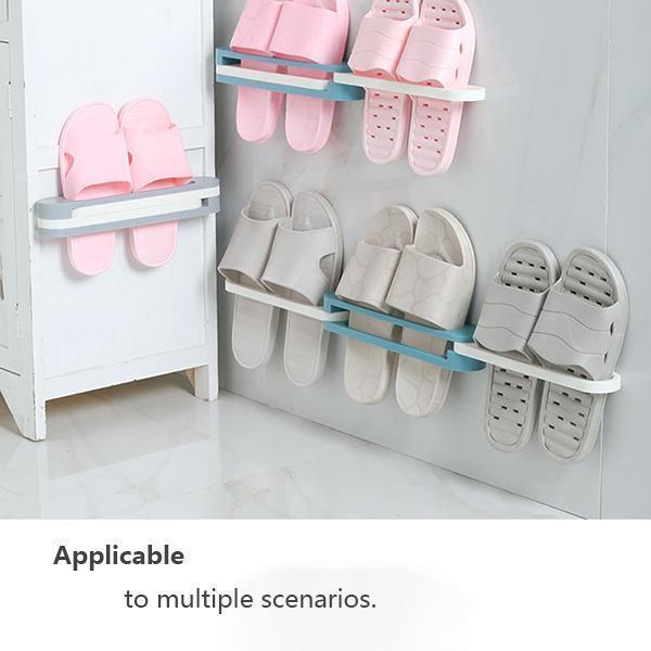 Wall Mounted Folding Slippers Rack