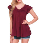 Load image into Gallery viewer, Women&#39;s V Neck Pleated Tunic Tops
