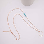 Load image into Gallery viewer, Women Fashion Plated Metal Chain Circle Lariat Long Necklace
