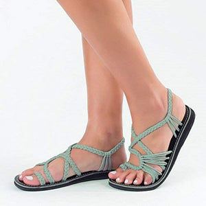 Palm Leaf Flat Sandals for Women, 1 Pair