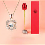 Load image into Gallery viewer, Heart necklace Set with rose
