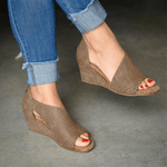 Load image into Gallery viewer, Back Heel Zip Wedge Sandals
