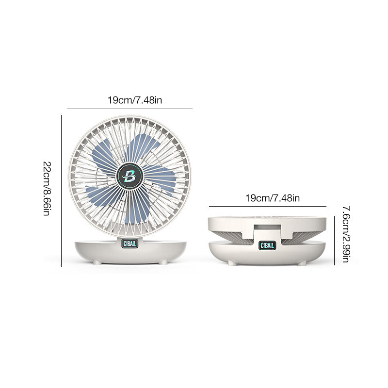 Portable Mini Desktop Fan, USB Rechargeable Adjustable Wall-Mount Fan