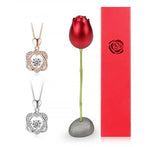 Load image into Gallery viewer, Heart necklace Set with rose
