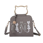 Load image into Gallery viewer, Crossbody Cat Pattern Handbag
