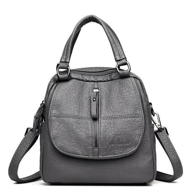 Fashion Leather Multipurpose Backpack Shoulder Handbag