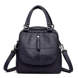 Fashion Leather Multipurpose Backpack Shoulder Handbag